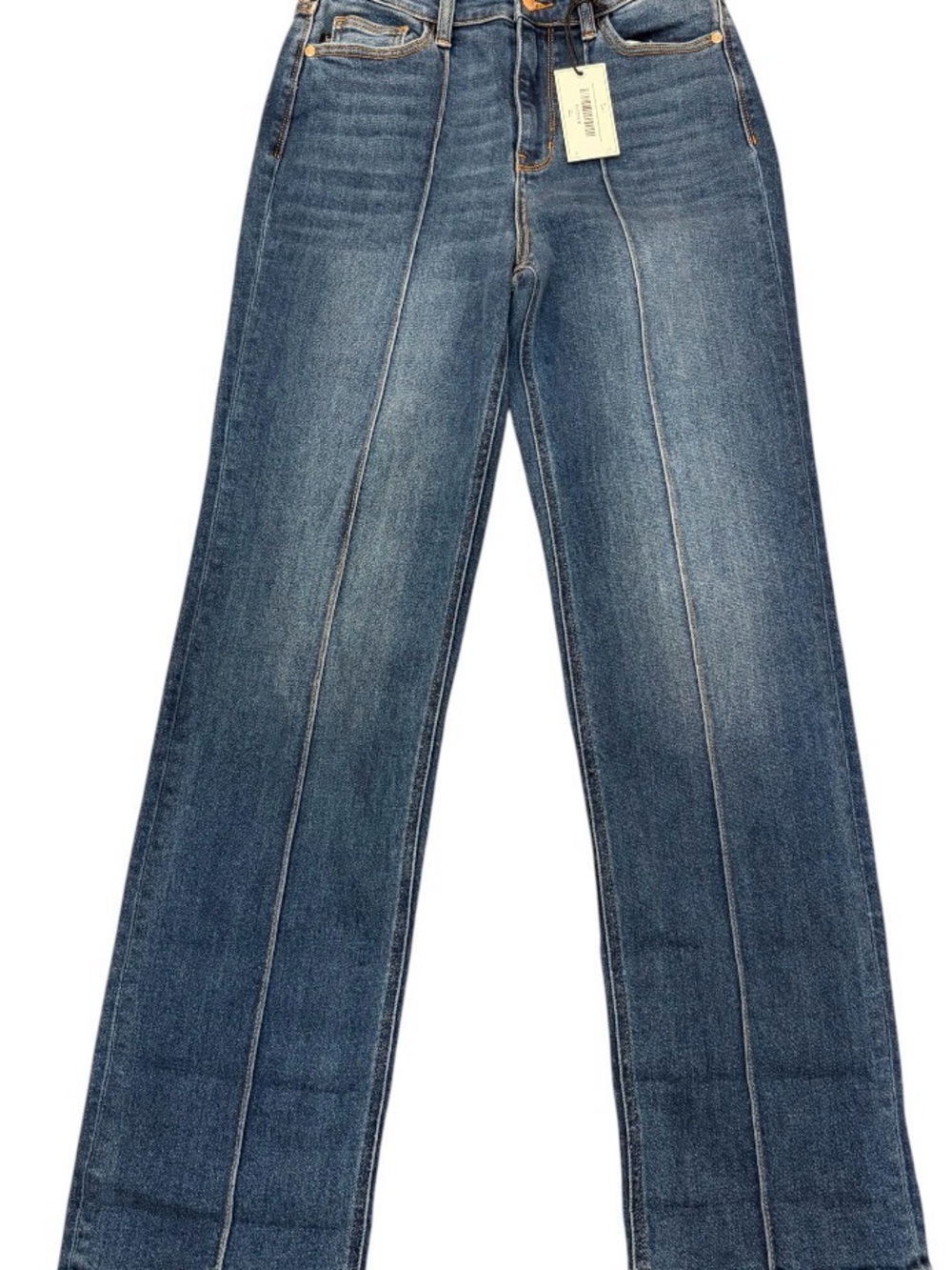 Judy Blue Medium Wash Straight-Leg Jeans with Center Front Seam